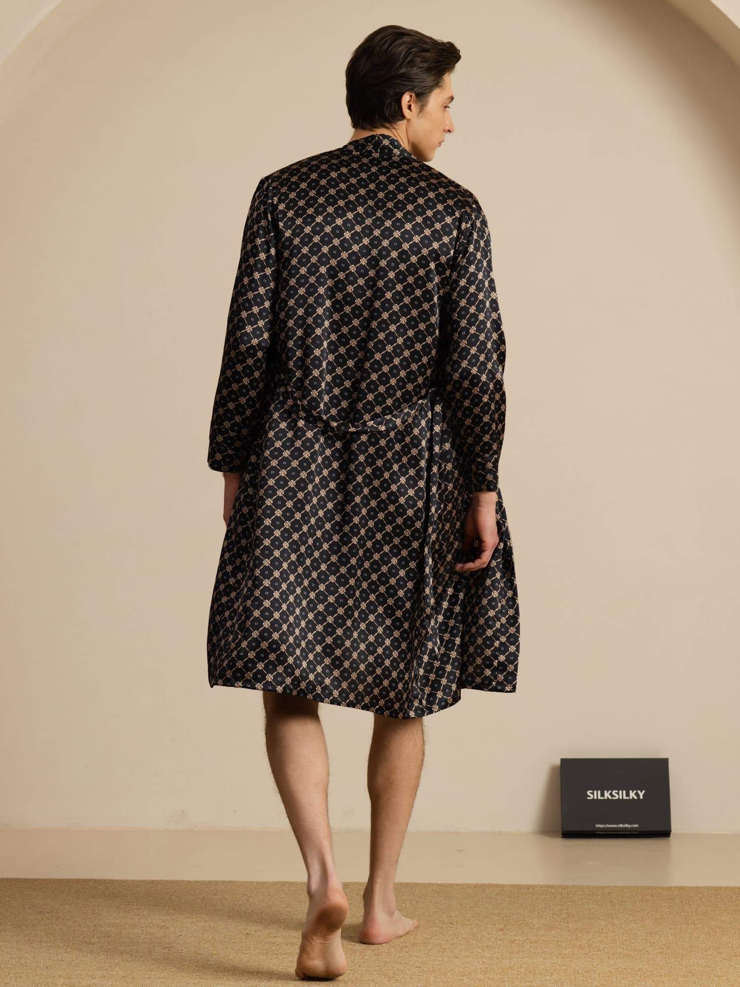 [Svart Kjede] SilkSilky-NO Long Sleeve Pyjamas for menn 002