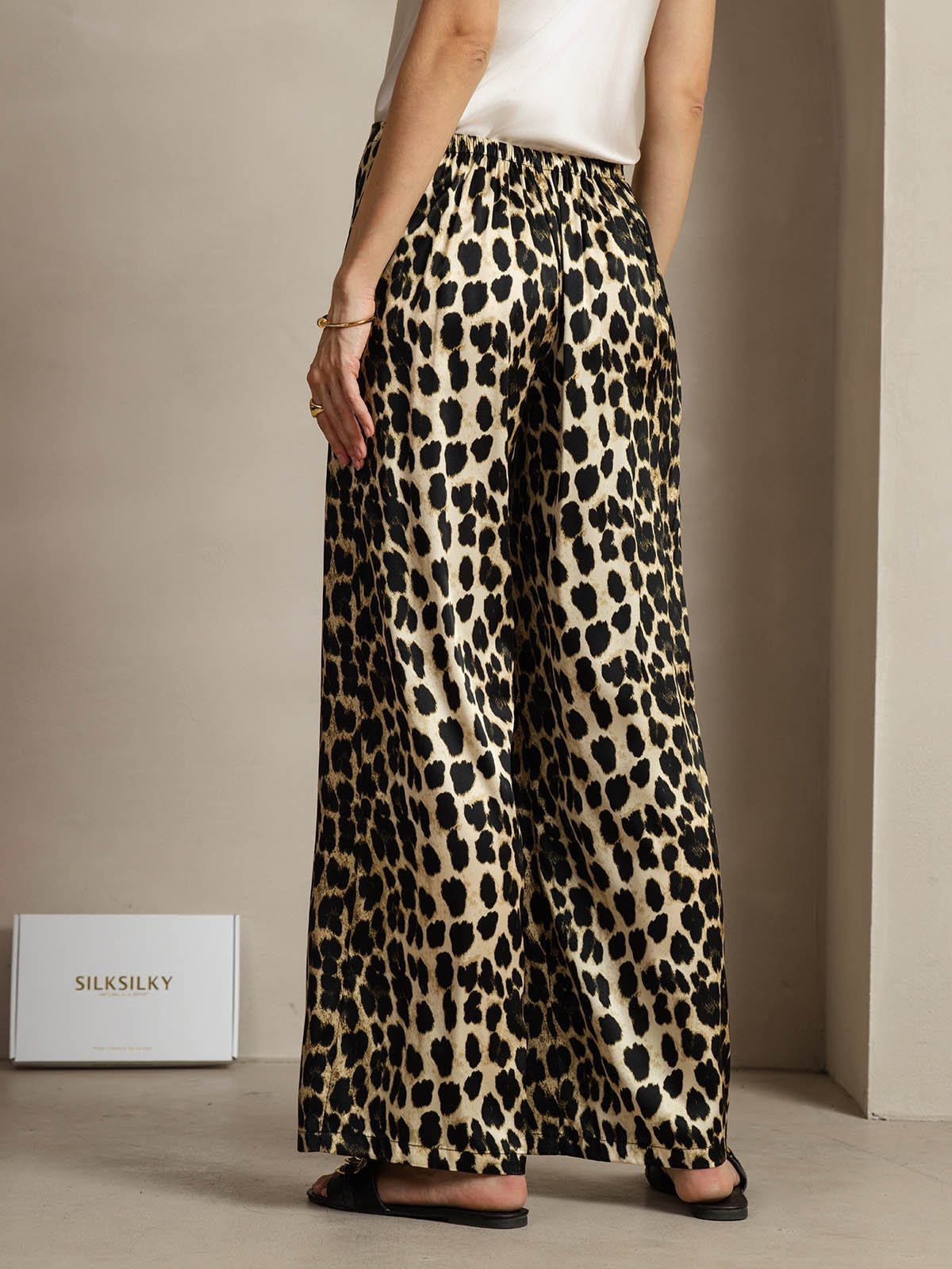 [Leopard] SilkSilky-NO 19Momme Silke Womens Pants 002