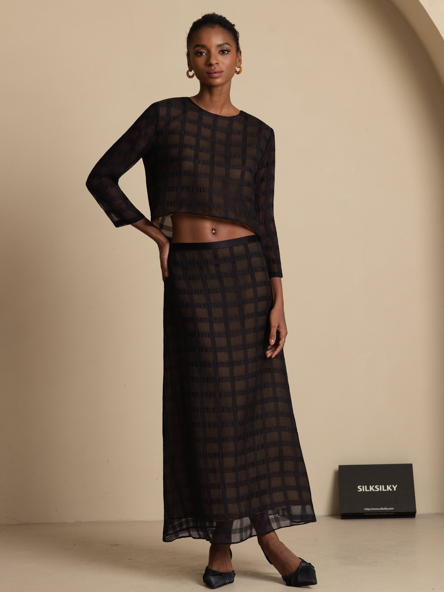 [Svart] SilkSilky-NO Skirt 006