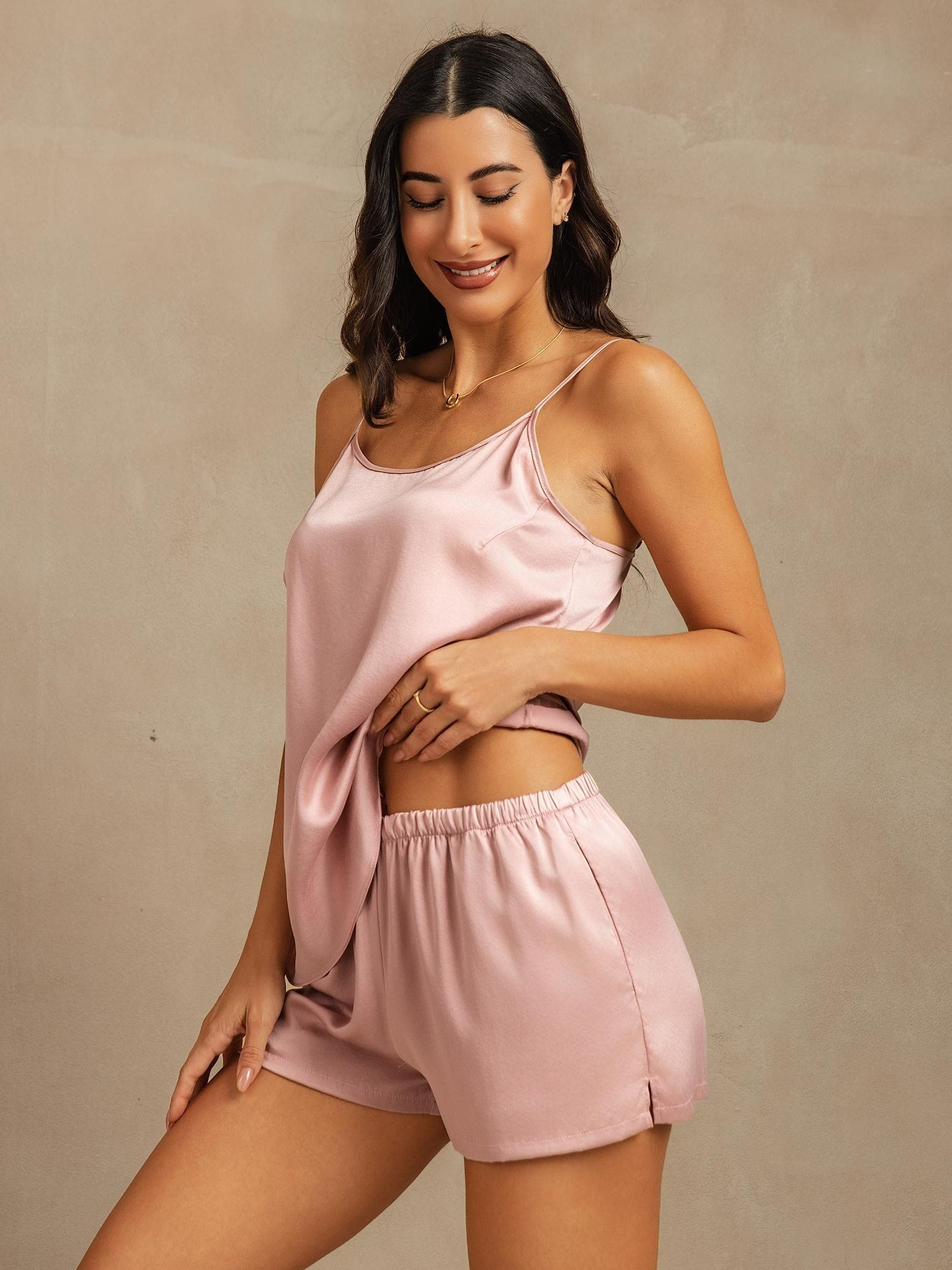 [Ferskenhud] SilkSilky-NO 19Momme Silke Camisole Set 003