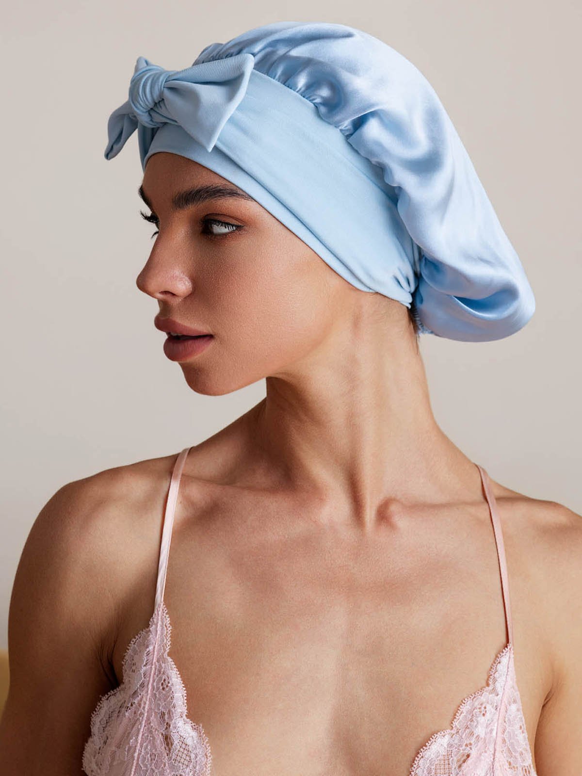 SilkSilky-NO Silke Sleep Cap Himmelblå 005