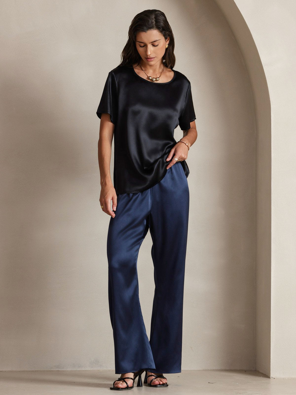 SilkSilky-NO Womens T-Shirt Svart 006