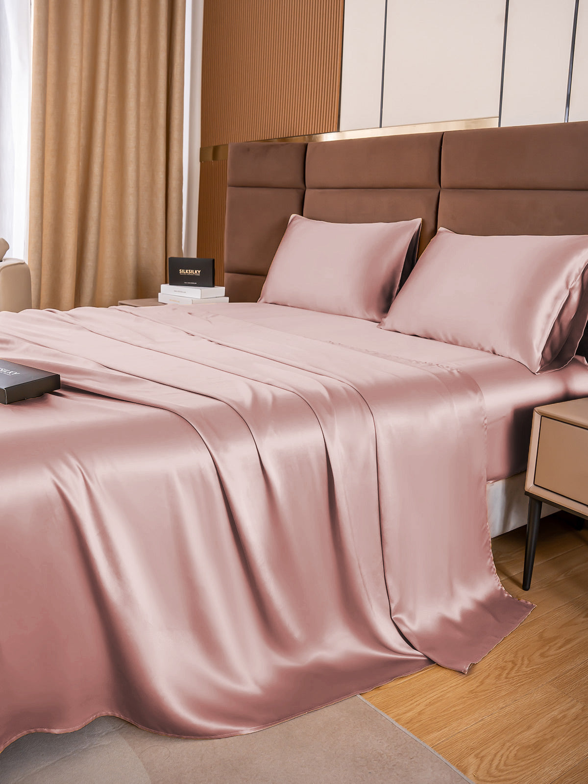 [Blek Mauve] SilkSilky-NO 19Momme Bedding Set 006