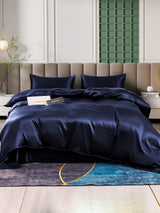 [Mørke blå] SilkSilky-NO 25Momme Bedding Set 001