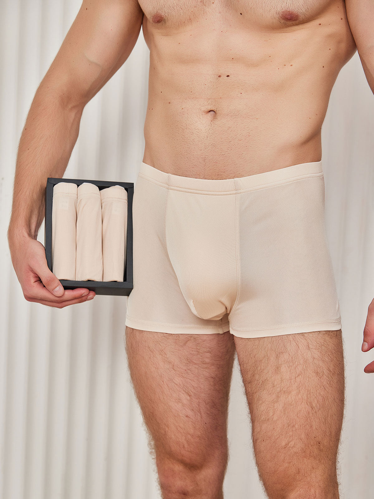 [Beige] SilkSilky-NO Mens Underwear 001