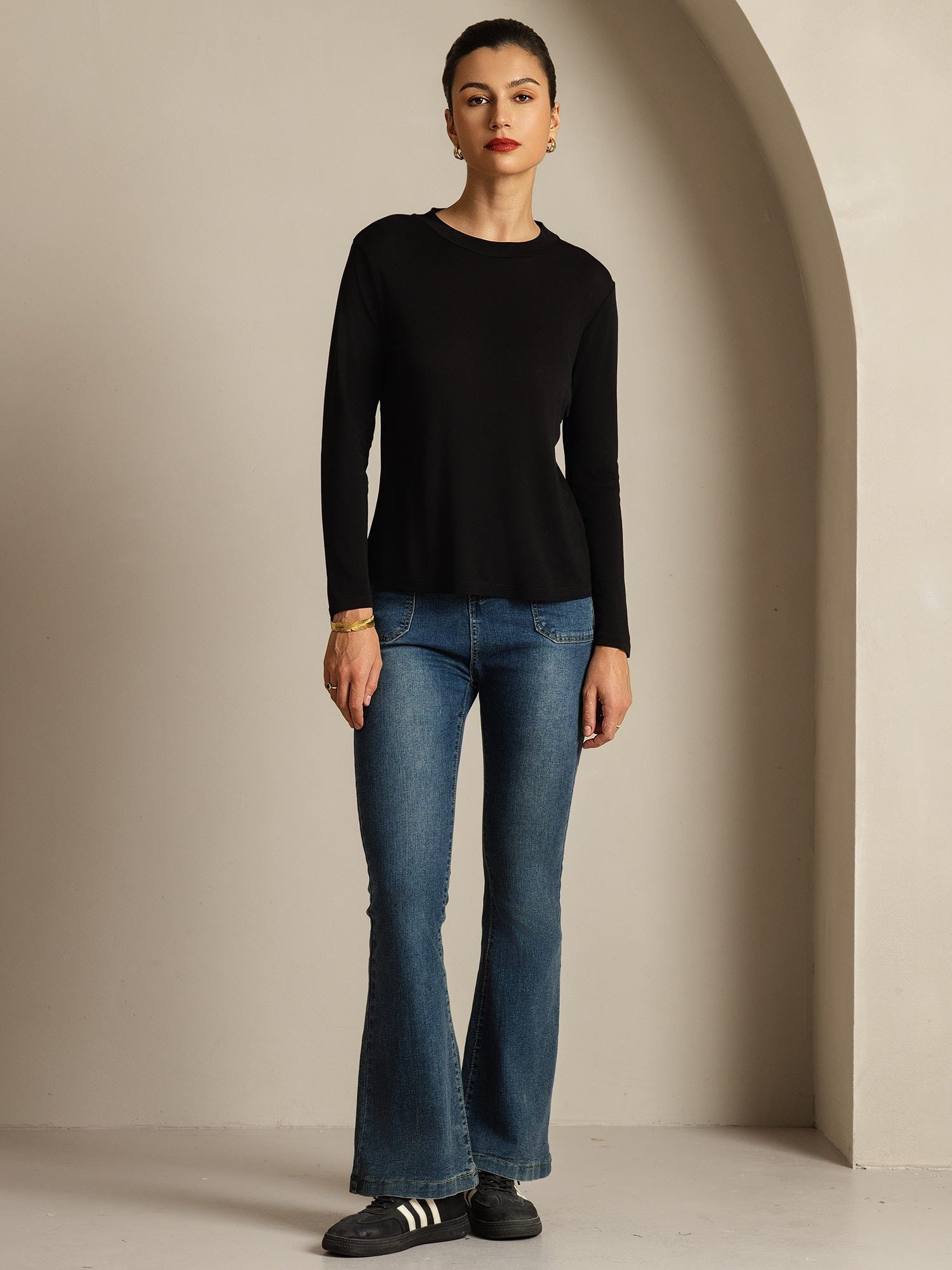[Svart] SilkSilky-NO Silke Womens T-Shirt 004