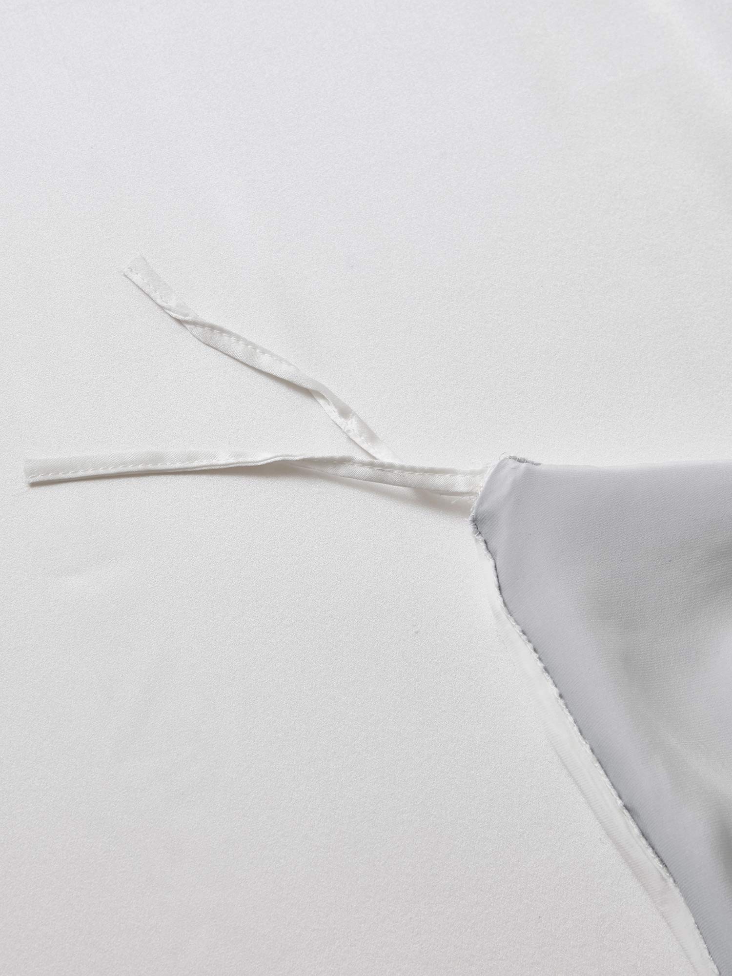 [Lysegrå+Hvit] SilkSilky-NO 19Momme Bedding Set 006