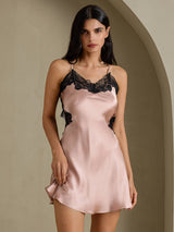 [Toscana] SilkSilky-NO Spaghetti Strap V Neck Nattkjole 001