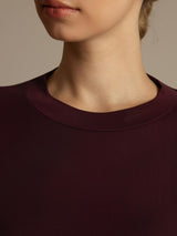 [Windsorvin] SilkSilky-NO Halv erme Tett Crew Neck T-skjorte for Kvinner 005