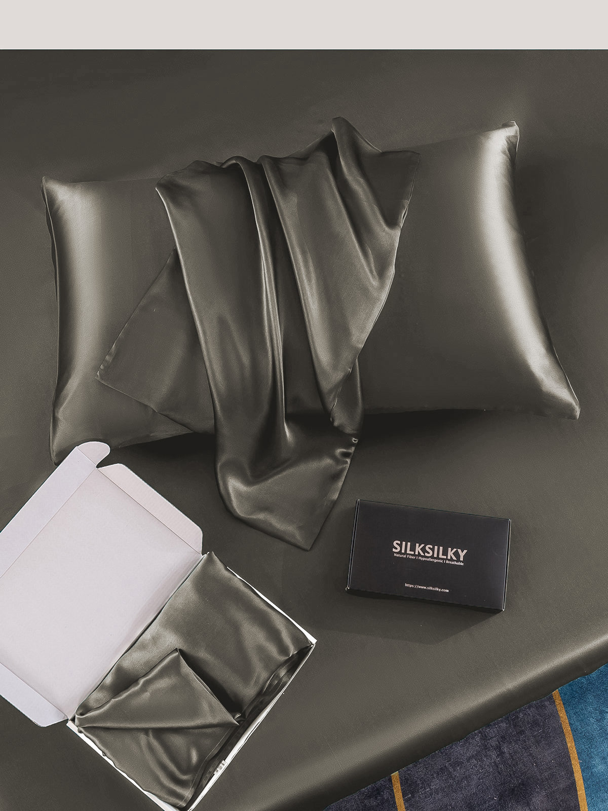 [Mørkegrå] SilkSilky-NO 22Momme Pillowcase 005