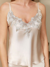 [Beige] SilkSilky-NO Spaghetti Strap V Neck Camisole sett 004