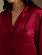 [Vin] SilkSilky-NO Long Sleeve Lapel Collar Soveskjorte 004