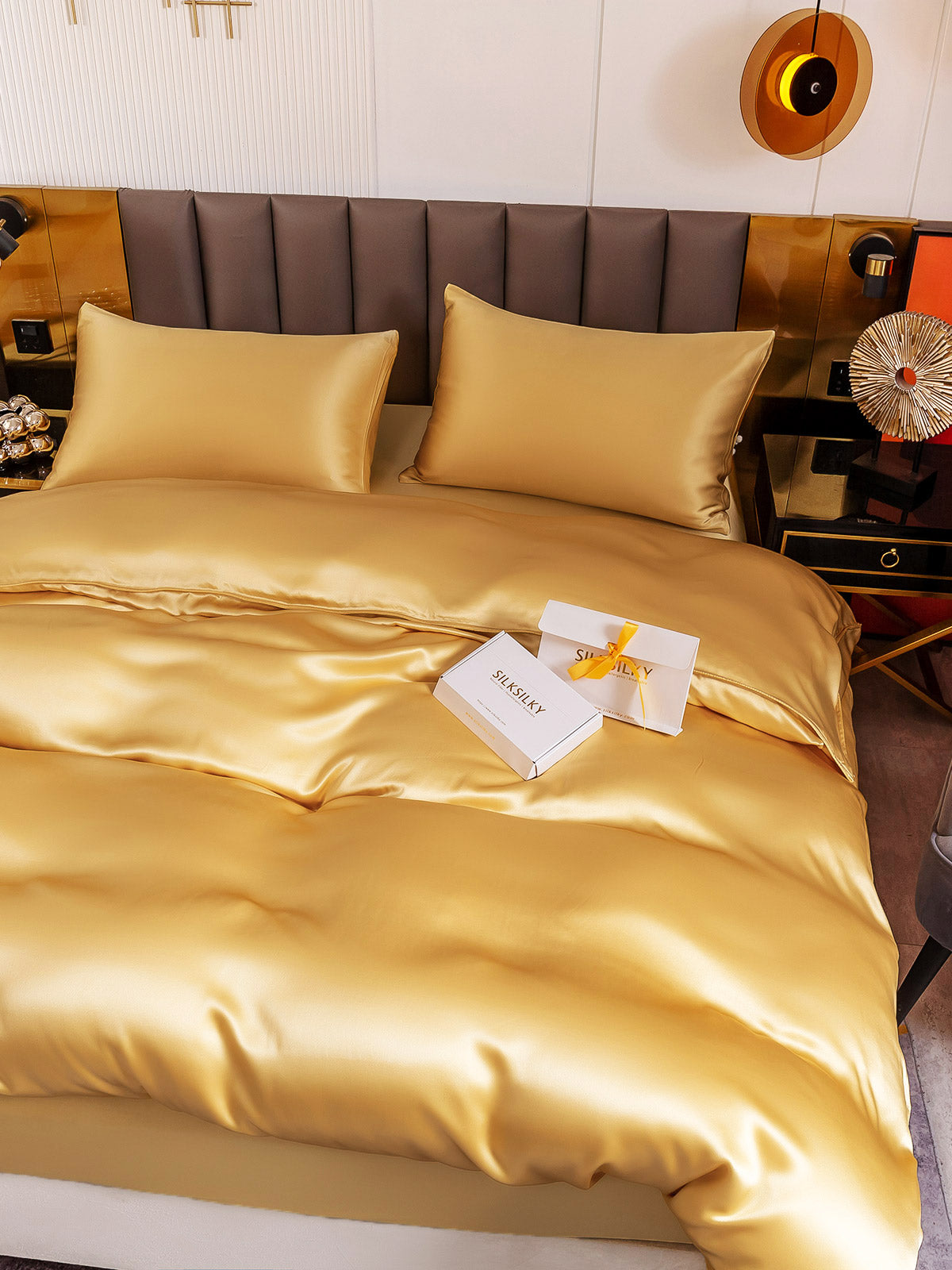 [Champagne] SilkSilky-NO 19Momme Bedding Set 005