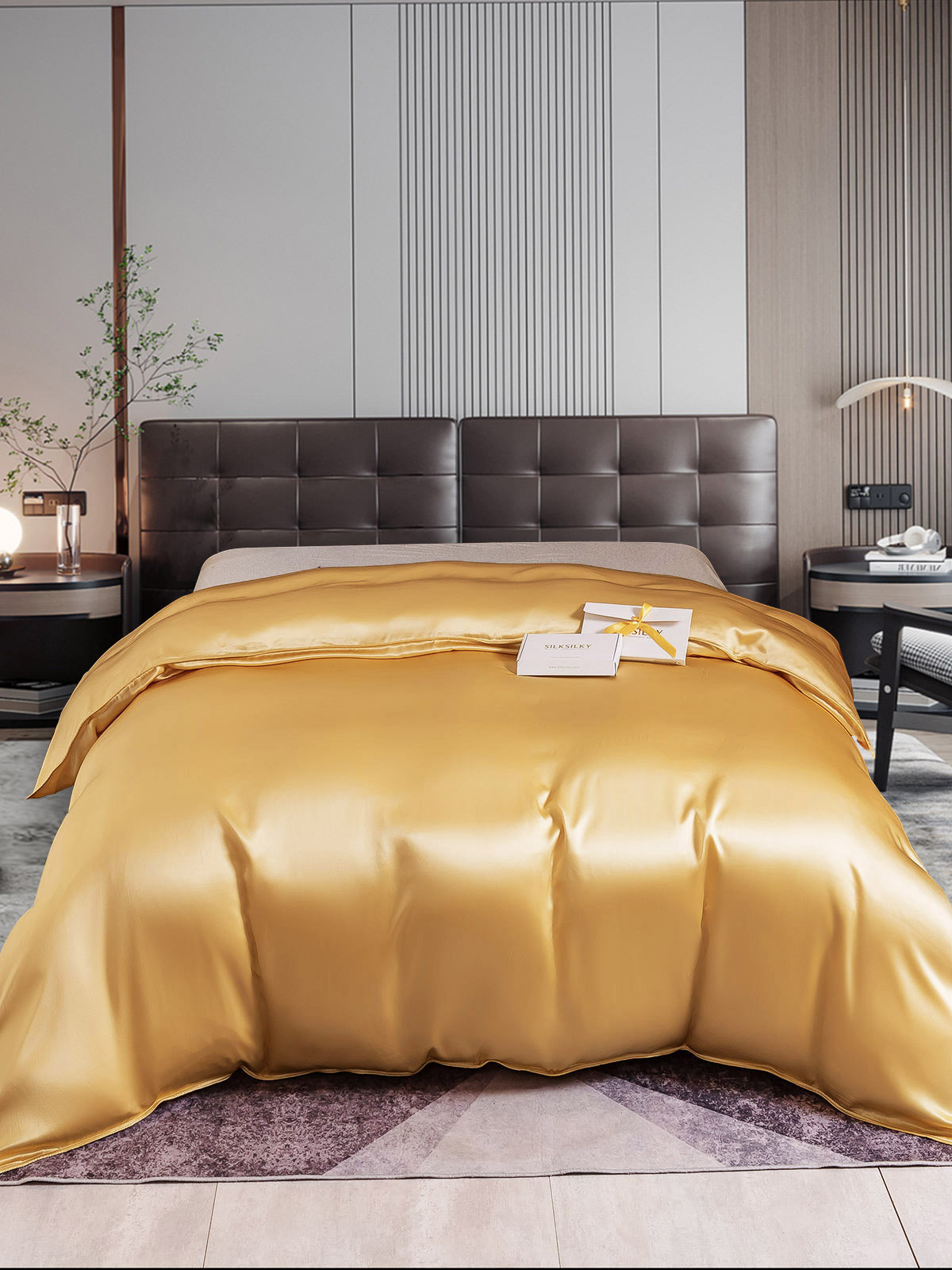 [Champagne] SilkSilky-NO 22Momme Duvet Cover 001