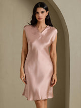 [Toscana] SilkSilky-NO Cap Sleeve V Neck Nattkjole 001