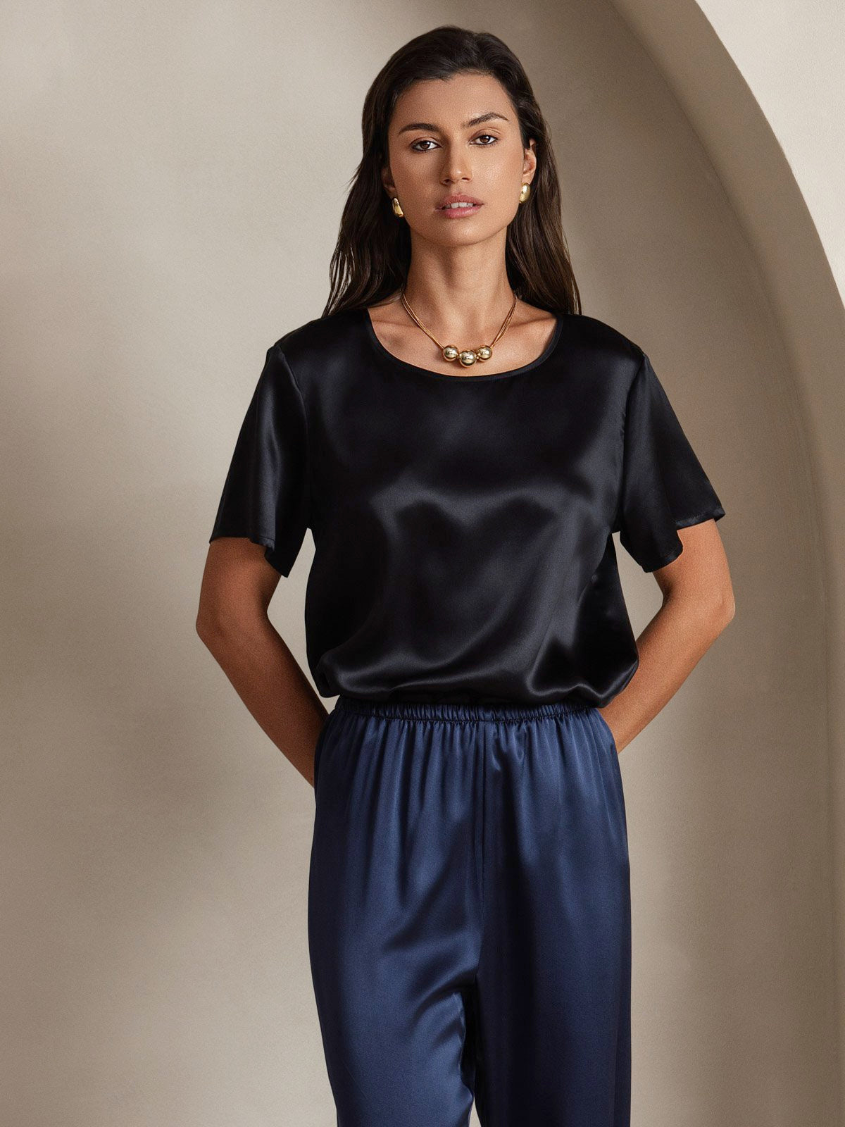 SilkSilky-NO Womens T-Shirt Svart 005