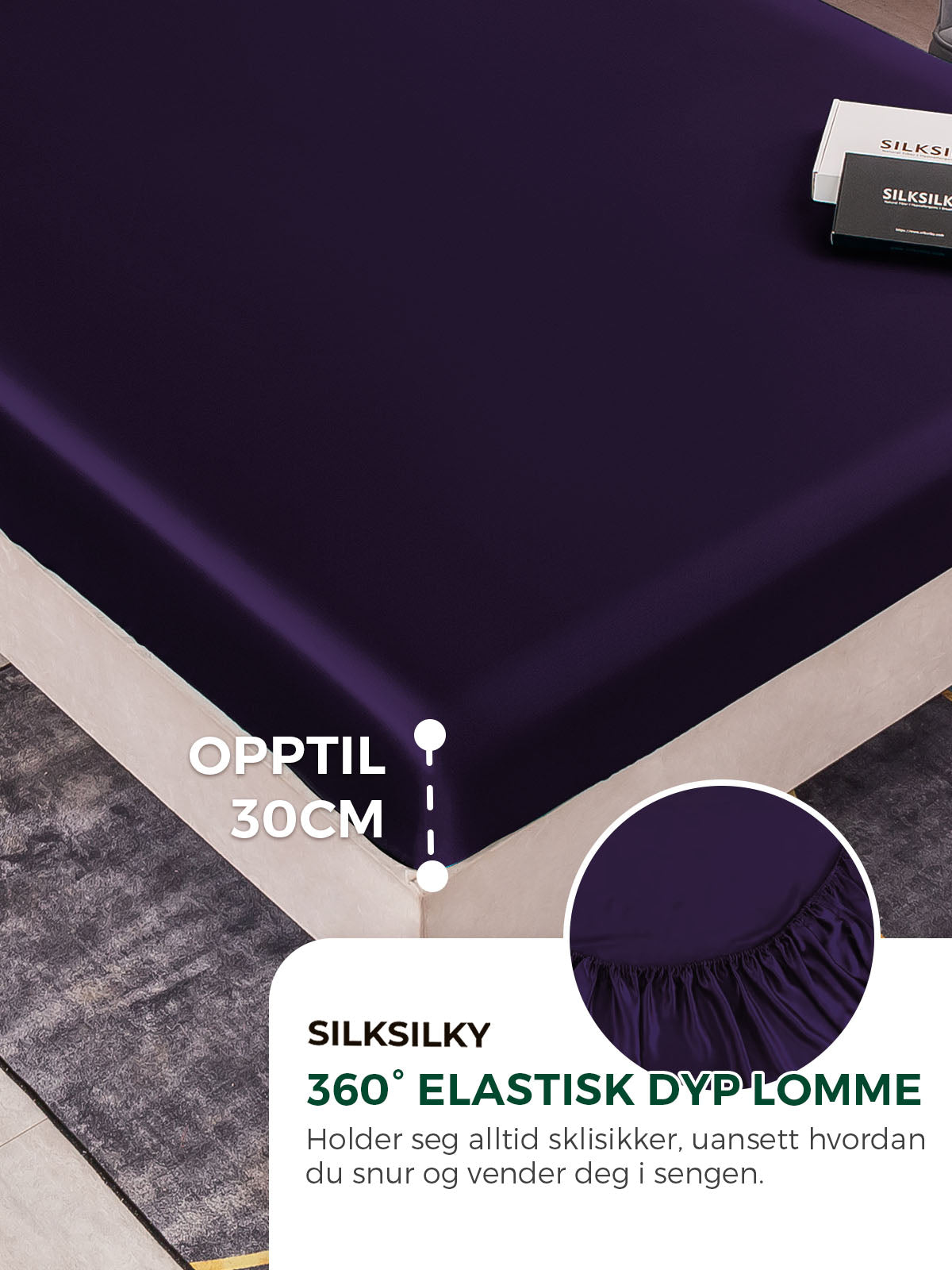 [Mørklilla] SilkSilky-NO 25Momme Bedding Set 003