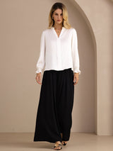 [Hvit] SilkSilky-NO Long Sleeve Damebluser 007