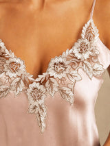 [Rosa] SilkSilky-NO Spaghetti Strap V Neck Nattkjole 004