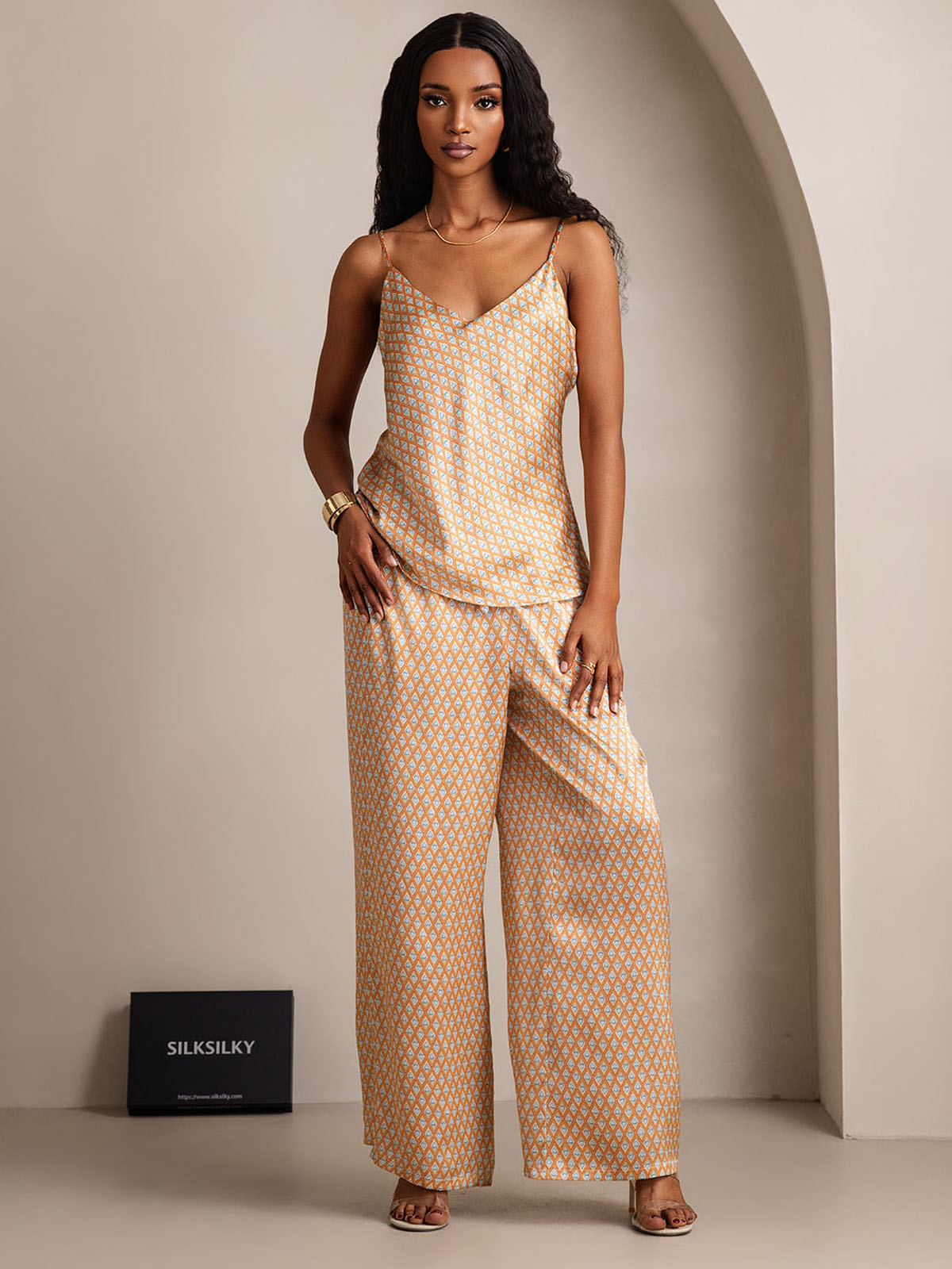 [Floral] SilkSilky-NO Camisole Set 003