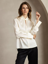 [Elfenbein] SilkSilky-NO 19Momme Silke Womens Shirt 003