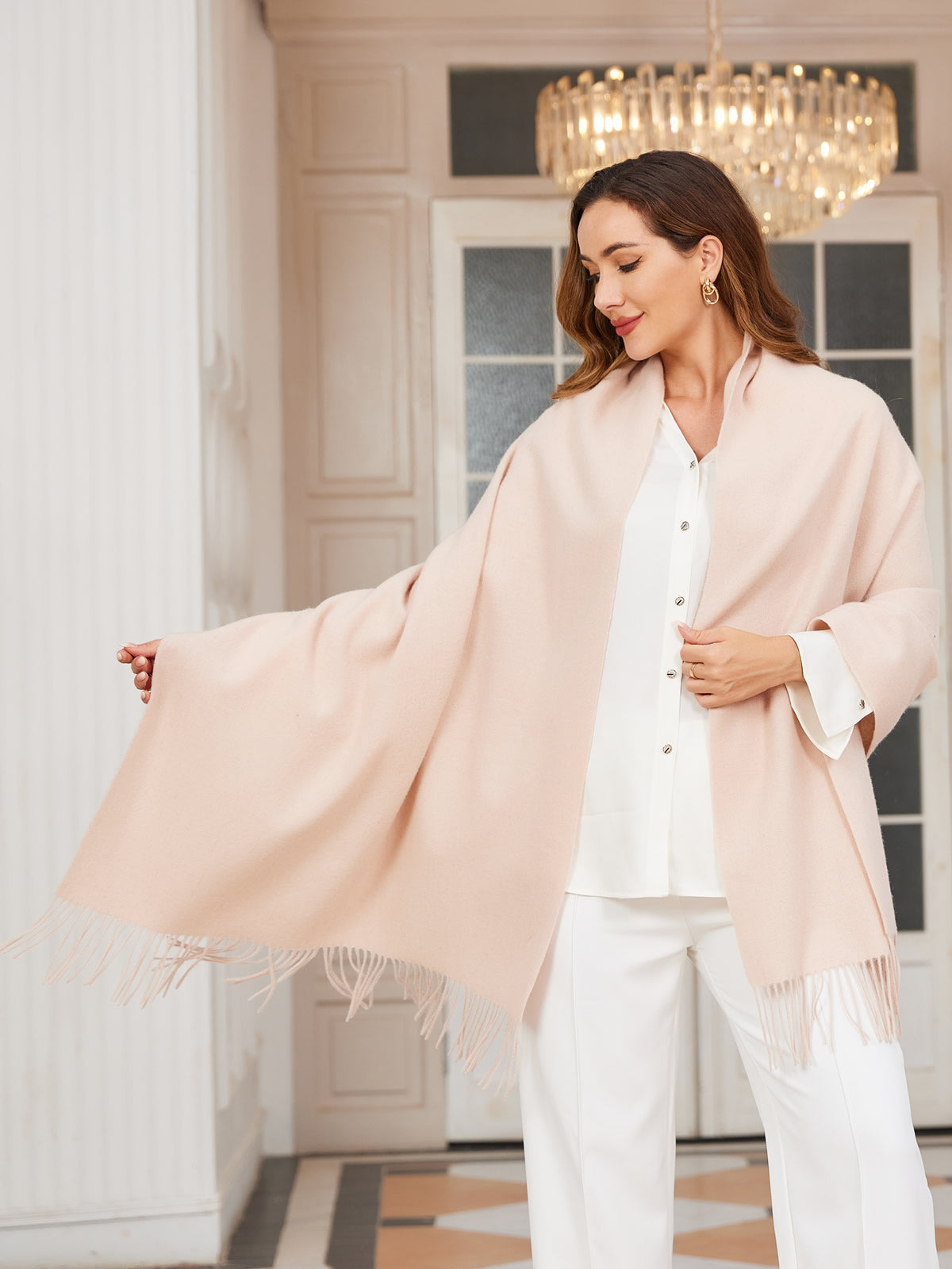 [Beige] SilkSilky-NO Ull Scarf 001