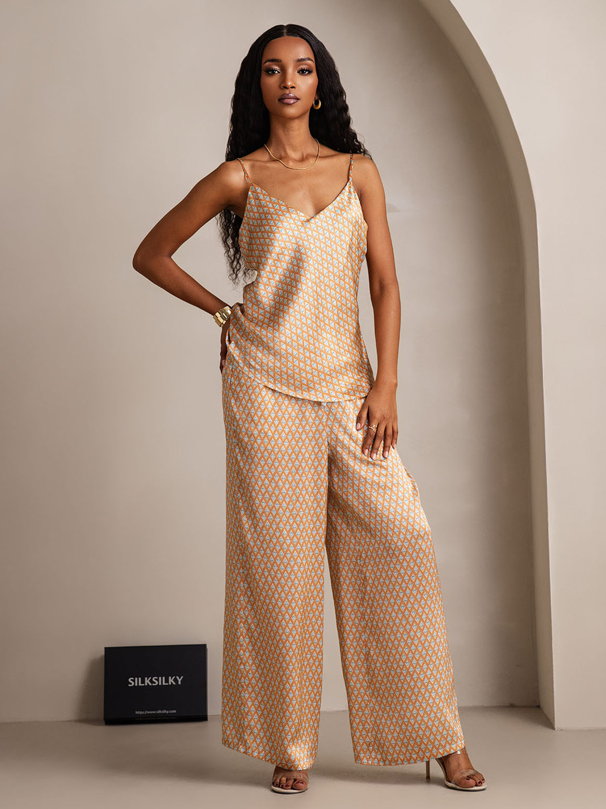 [Floral] SilkSilky-NO Camisole Set 005