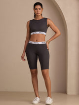 [Grå] SilkSilky-NO Sleeveless Crew Neck Women's Outfit Sets 004