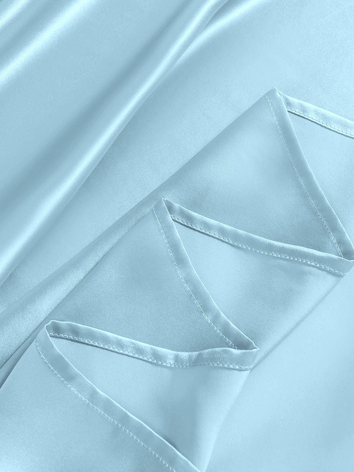 [Lyse Blå] SilkSilky-NO 19Momme Pure Silk Bedding Set 006