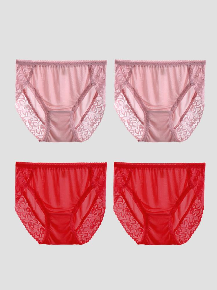SilkSilky-NO Panty Pink+Rød 003