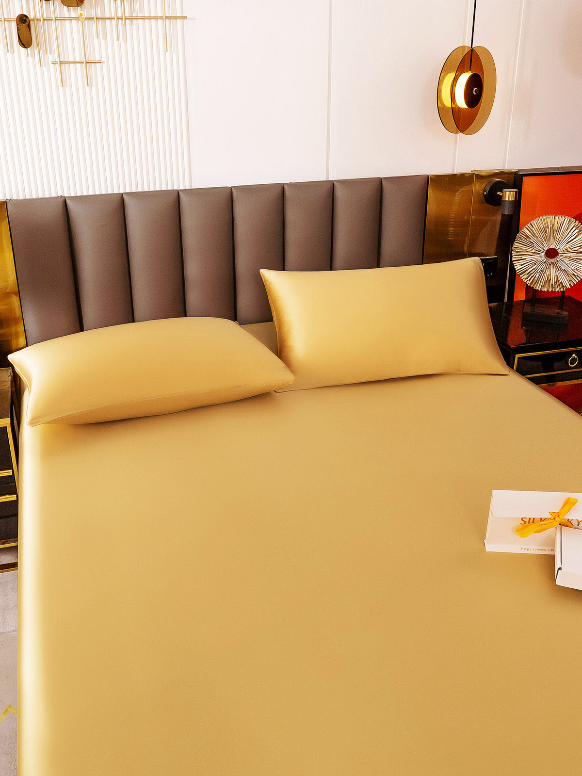 [Champagne] SilkSilky-NO 19Momme Bedding Set 006