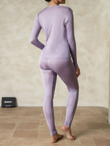 [Lilla] SilkSilky-NO Long Sleeve Round Neck Dame Langt Undertøy 002
