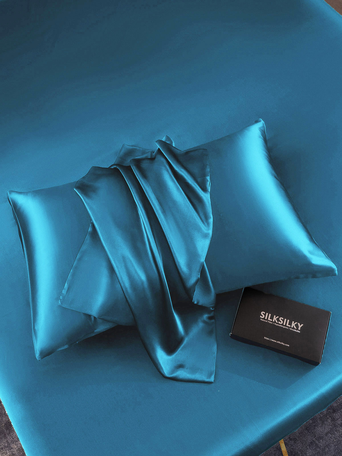 [Blågrønn] SilkSilky-NO 19Momme Pillowcase 005