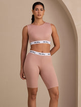 [Rosa] SilkSilky-NO Sleeveless Crew Neck Women's Outfit Sets 004