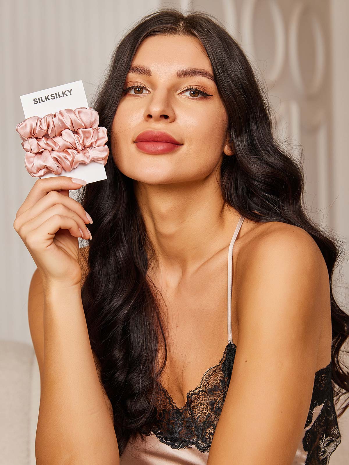 [Rosa] SilkSilky-NO 19Momme Scrunchie 002