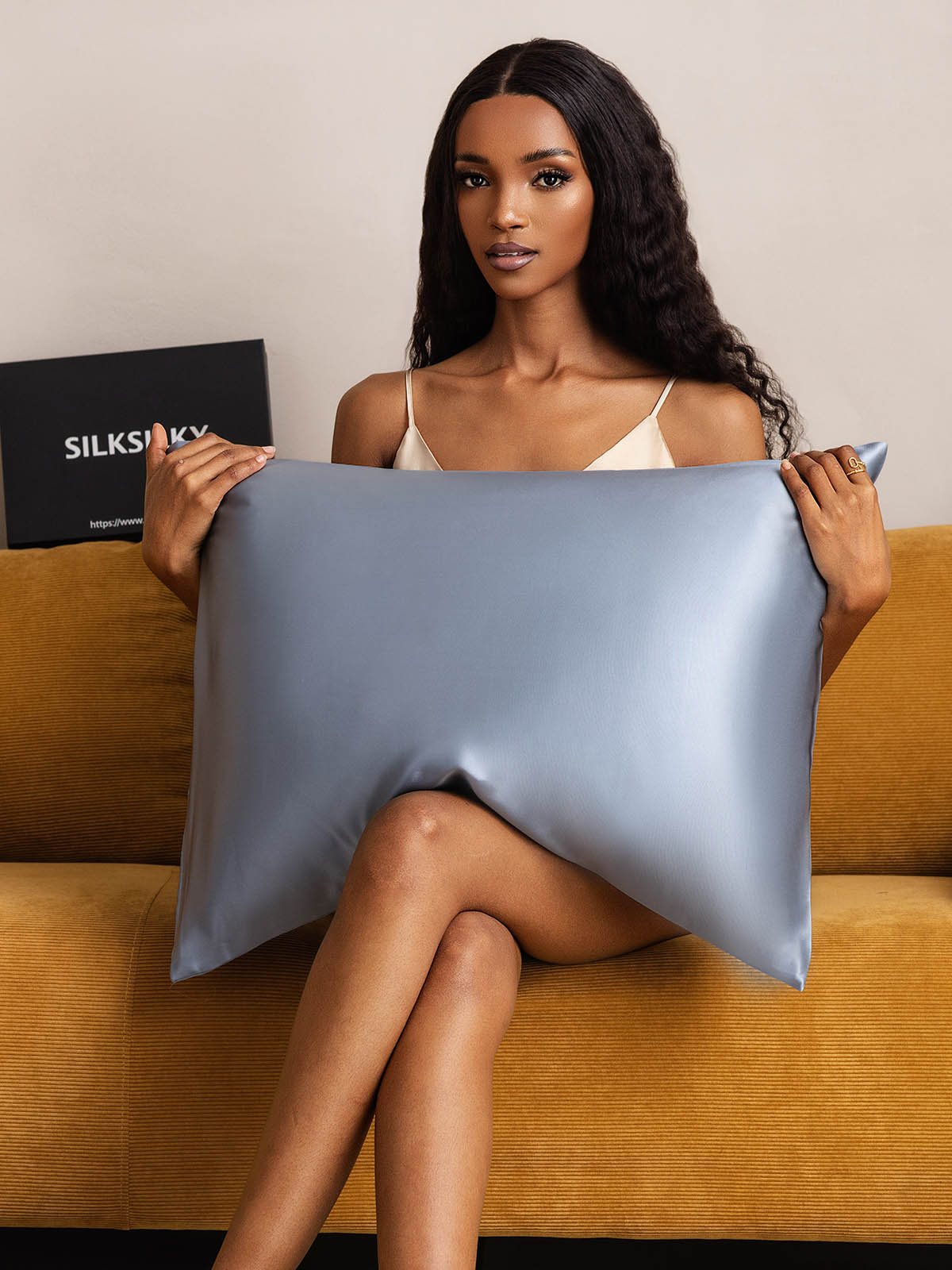 [Gråblå] SilkSilky-NO 19Momme Pillowcase 004