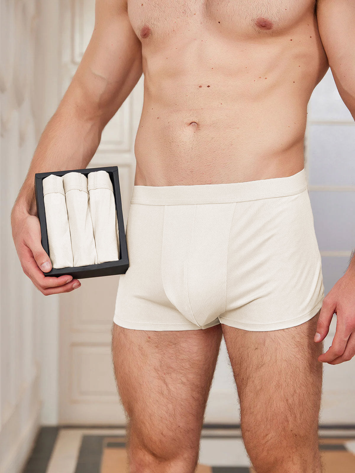 [Beige] SilkSilky-NO Mens Underwear 001