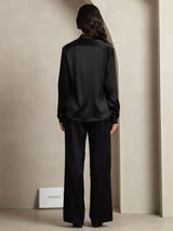 [Svart] SilkSilky-NO 19Momme Silke Womens Outfit Sets 002,