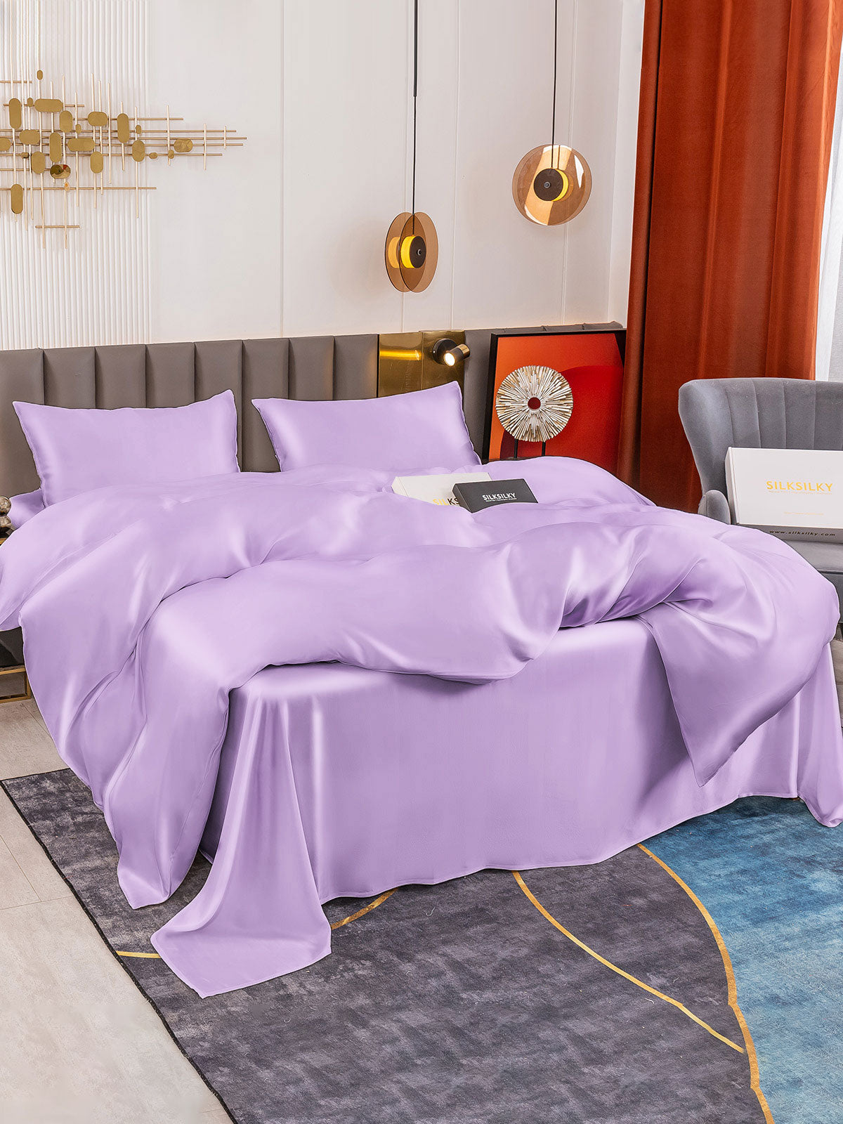 [Lavendel] SilkSilky-NO 19Momme Bedding Set 005
