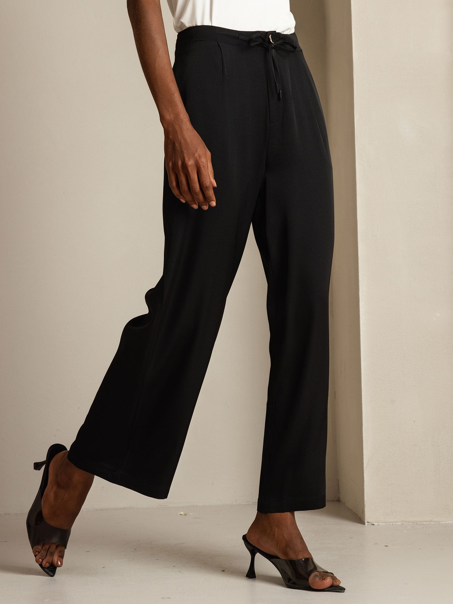 [Svart] SilkSilky-NO 19Momme Silke Womens Pants 007