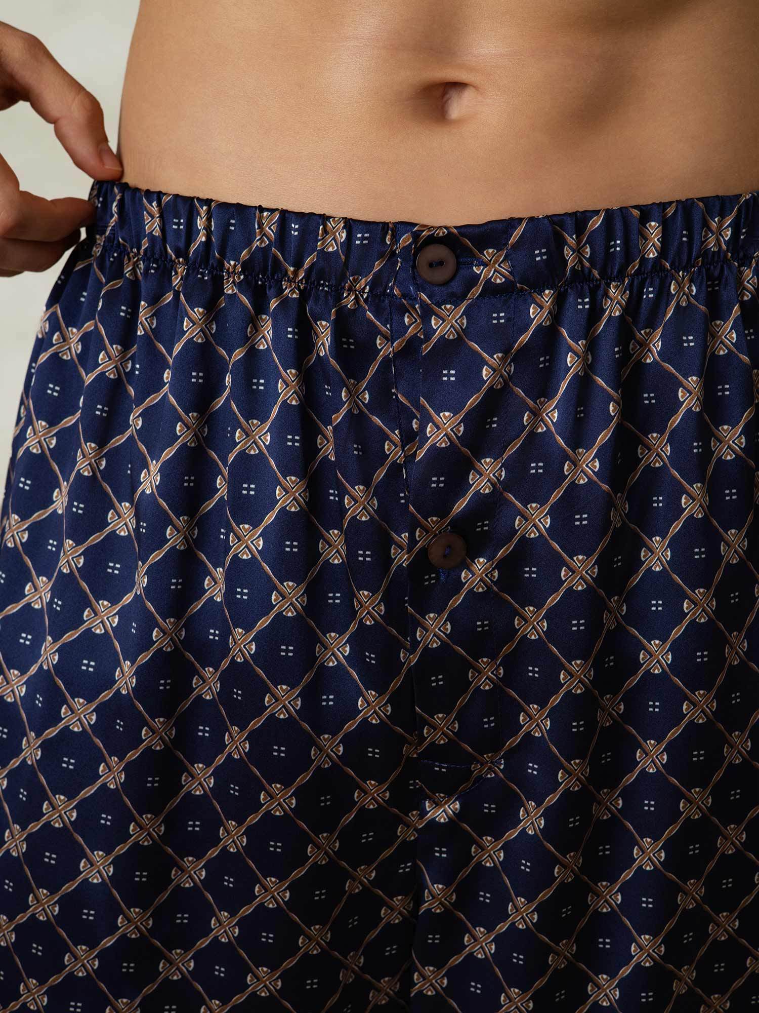 [Marine Kjede] SilkSilky-NO Silke Mens Sleep Bottoms 006,