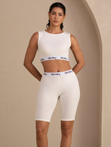 [Hvit] SilkSilky-NO Sleeveless Crew Neck Camisole Topp 003