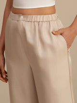 [Tan] SilkSilky-NO 18Momme Womens Pants 004