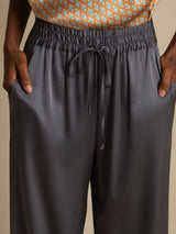 [Mørkegrå] SilkSilky-NO 19Momme Womens Pants 004
