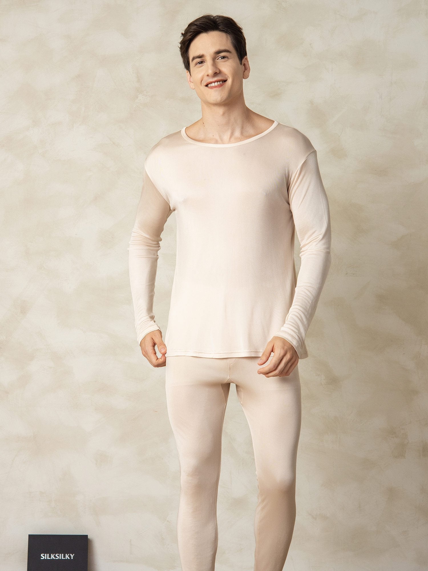 [Tan] SilkSilky-NO Silke Mens Pajamas 004