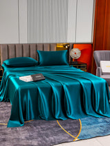 [Blågrønn] SilkSilky-NO 22Momme Bedding Set 004,