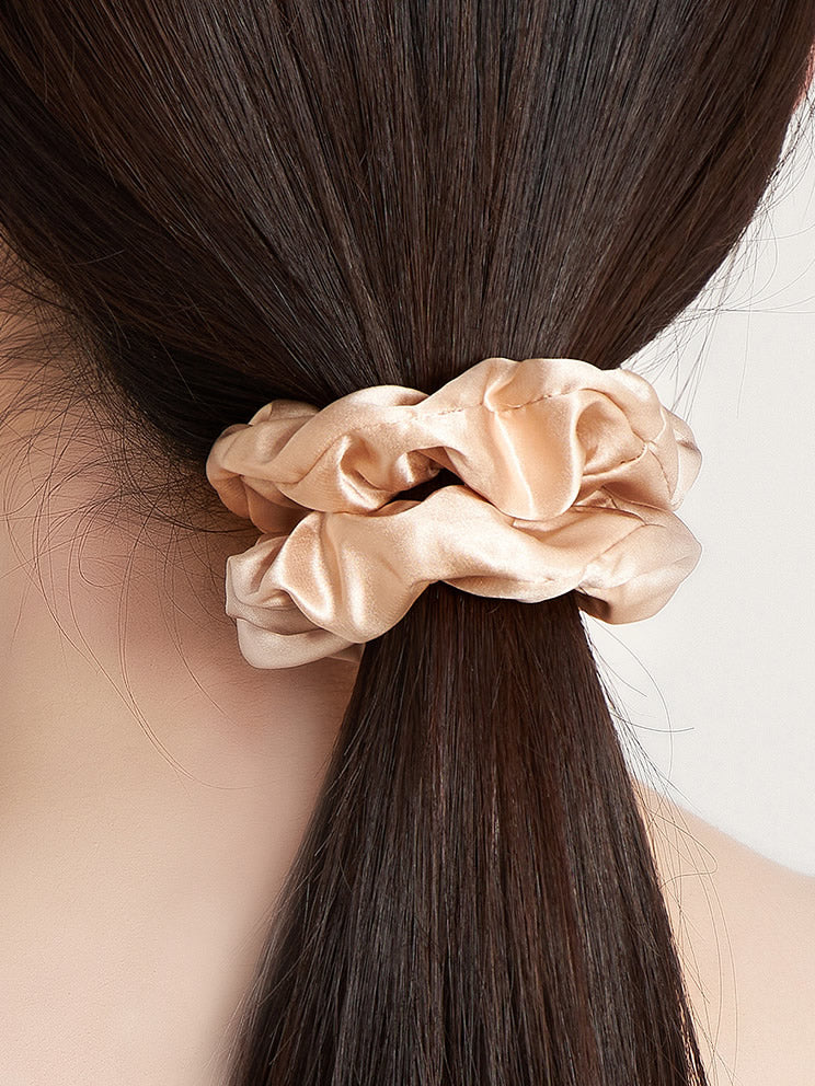 [Beige] SilkSilky-NO 19Momme Scrunchie 002