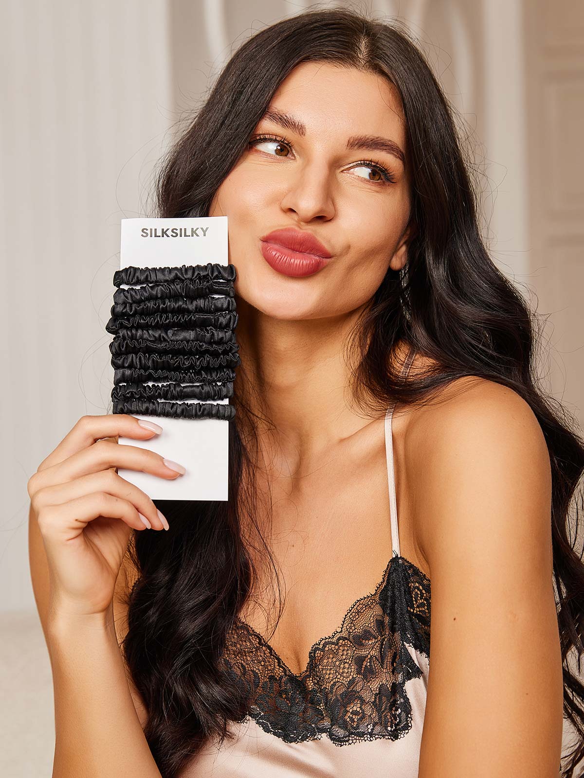 [Svart] SilkSilky-NO 19Momme Scrunchie 001