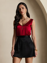 [Svart] SilkSilky-NO 19Momme Silke Skirt 003