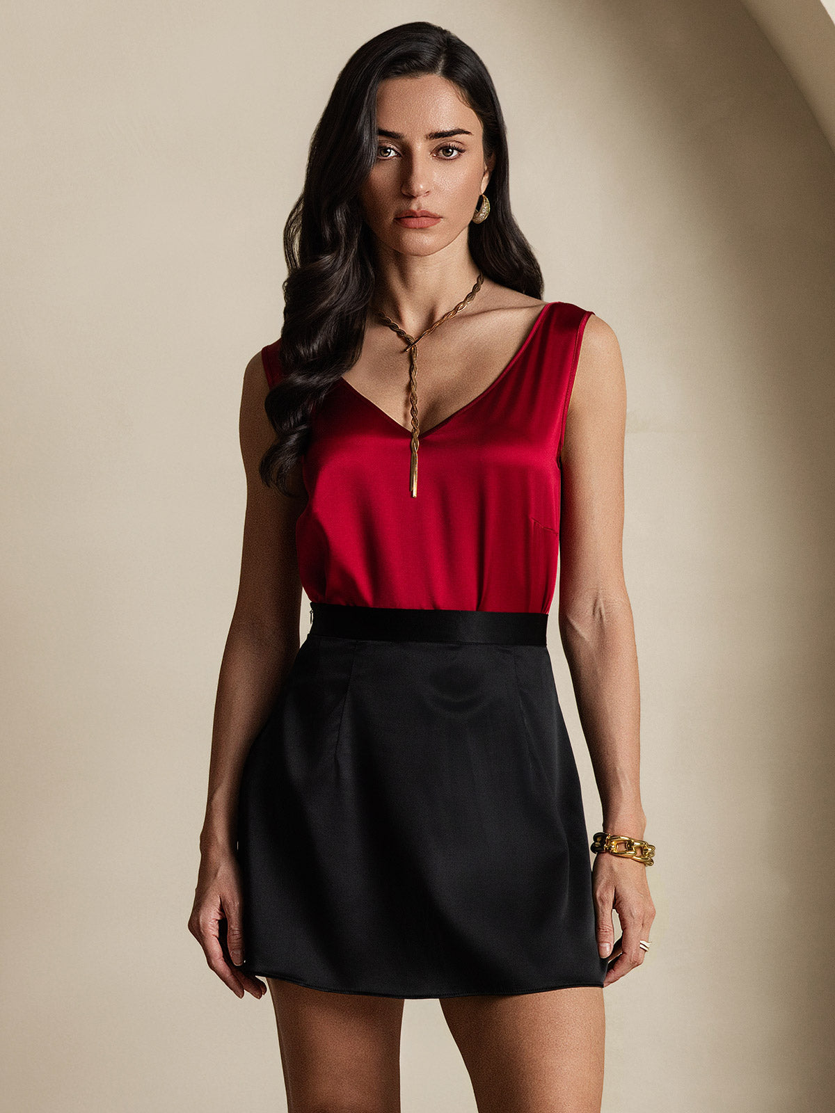 [Svart] SilkSilky-NO 19Momme Silke Skirt 004